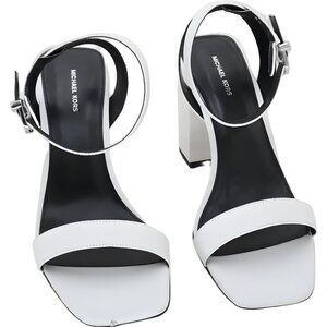 Michael Kors Merriam ankle-strap block heel sandals Optic White US 9M